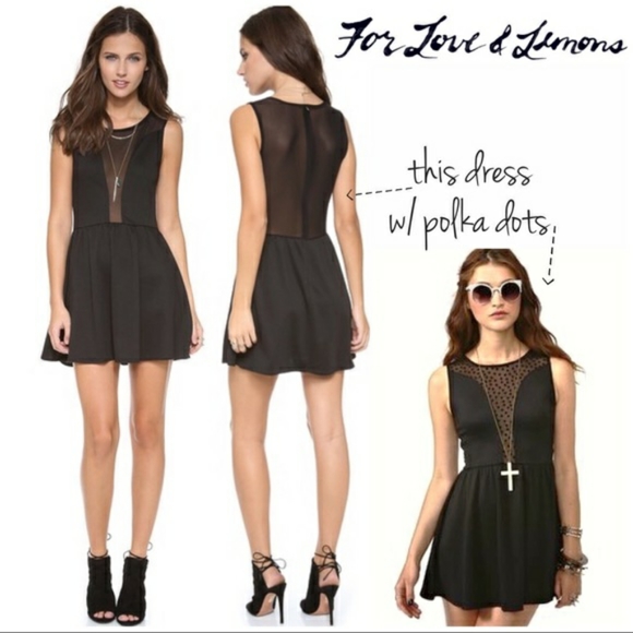 For Love and Lemons black polka dot mini dress - Picture 1 of 5